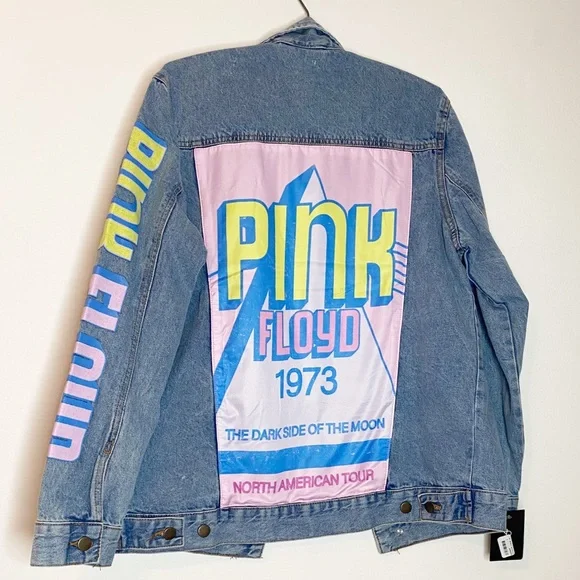 Pink Floyd Back Patch Denim Jacket Dark Side of The Moon Small - Picture 1 of 6